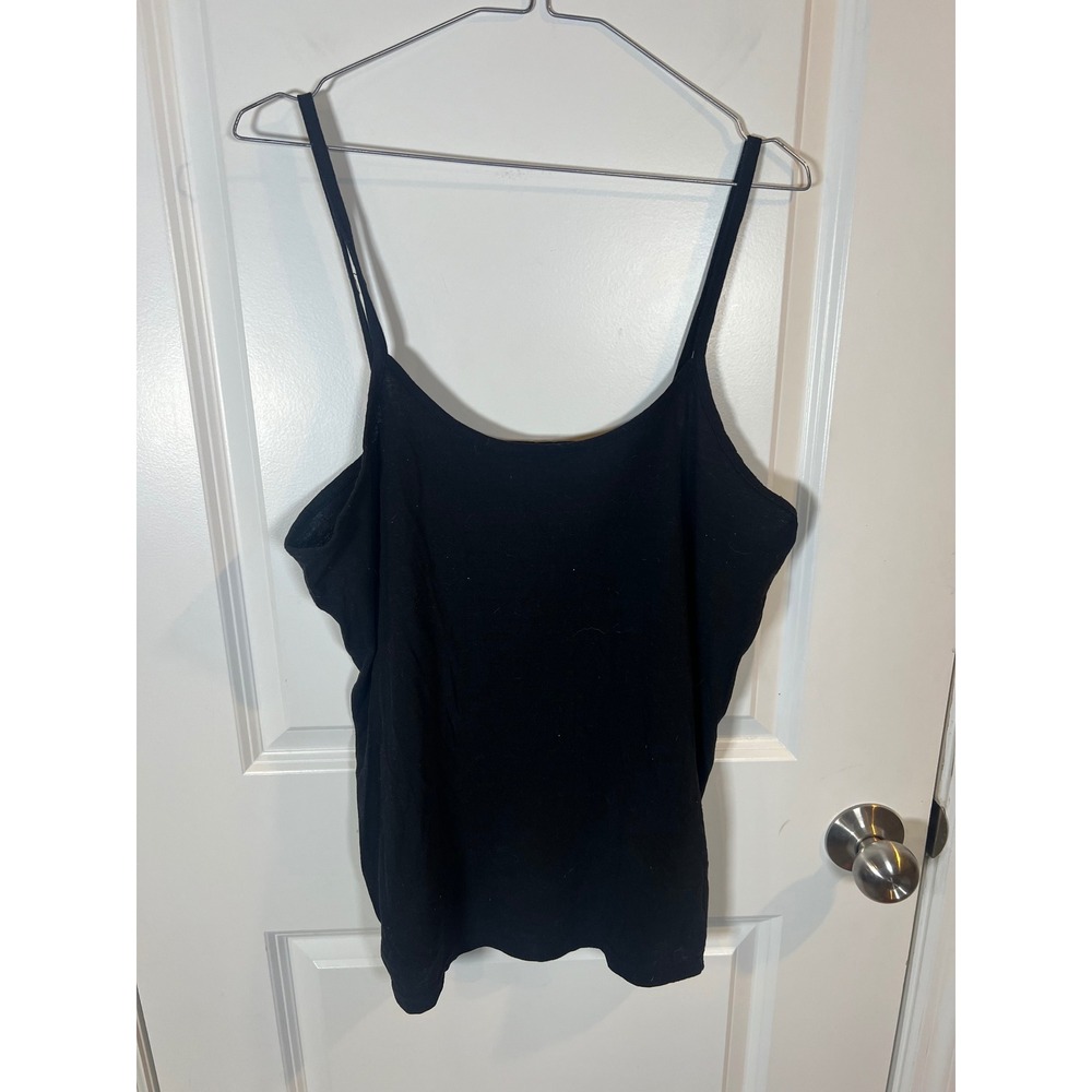 Bobbie Brooks Womens Cami Tank Top Cotton Stretch Black 1X